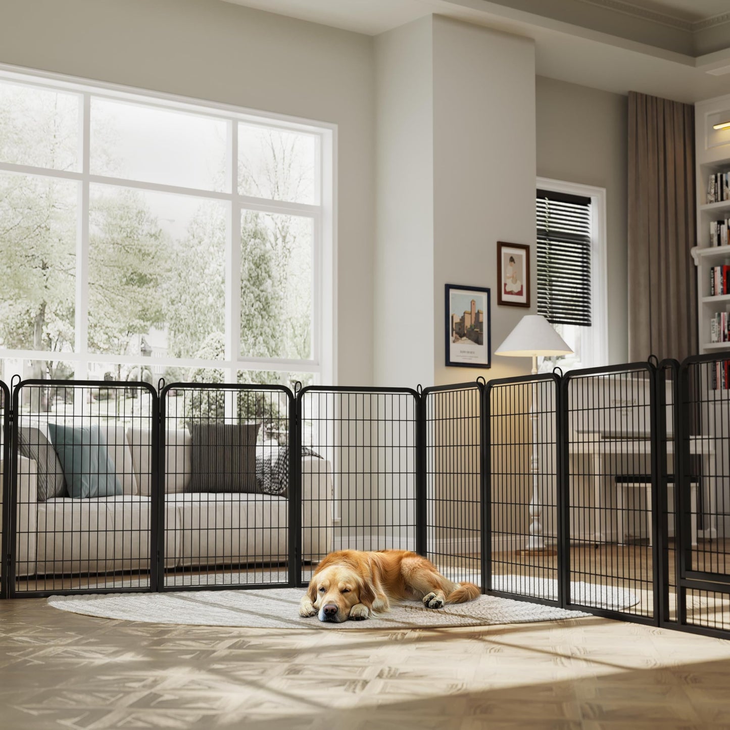 Yaheetech Dog Playpen Outdoor, 40 inch 8 Panels Dog Pen Indoor Heavy Duty Puppy Exercise Pen Metal Pet Fence for RV Camping/Yard/Garden