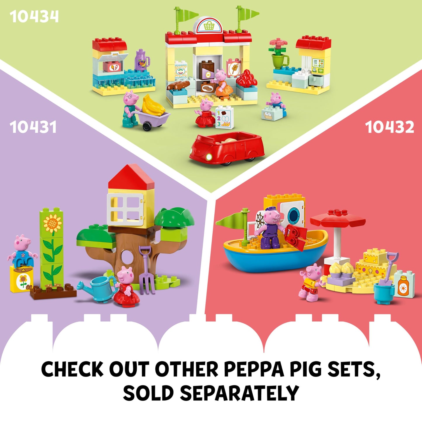 LEGO DUPLO Peppa Pig Birthday House Playset with 3 Animal Figures, Educational Toy for 2 Year Olds, Buildable Dollhouse for Creative Role Play, Peppa Pig Toy for Girls, Boys and Toddlers, 10433
