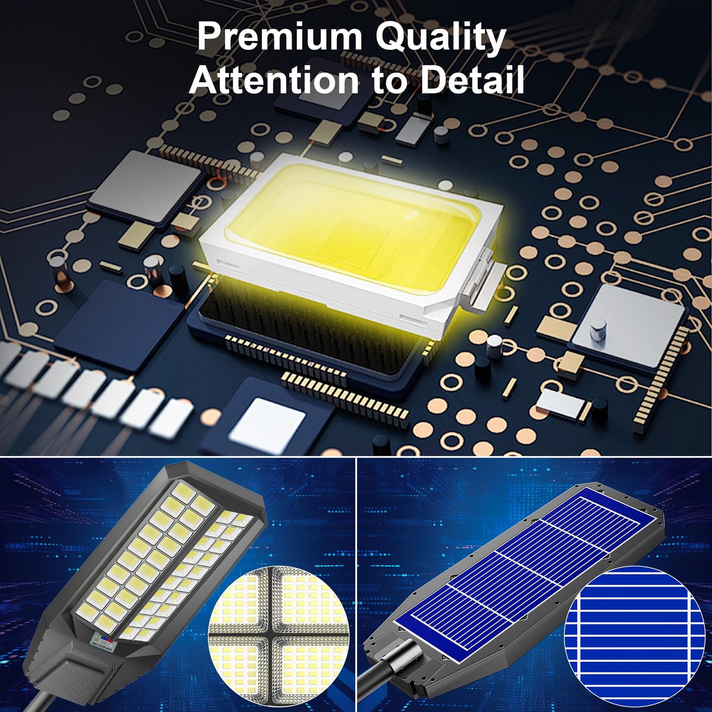 XCQMHF Solar Street Lights Outdoor Waterproof Dusk to Dawn, 8000W Commercial Solar Power Parking Lot Lights Motion Sensor, Outside Large Security Flood Light LED for Yard Patio Garden