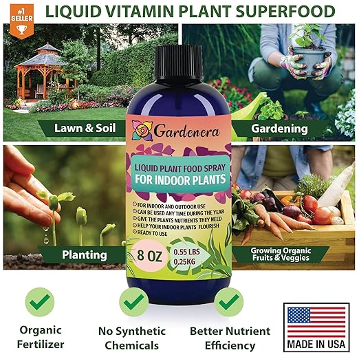 Gardenera Plant Growth Superfood for Citrus Trees with 18 Key Vitamins & Minerals - Organic Plant Food Fertilizer - Micro-Fungi and Bio-Organisms for Citrus Plant Care & Growth Enhancement - 32oz