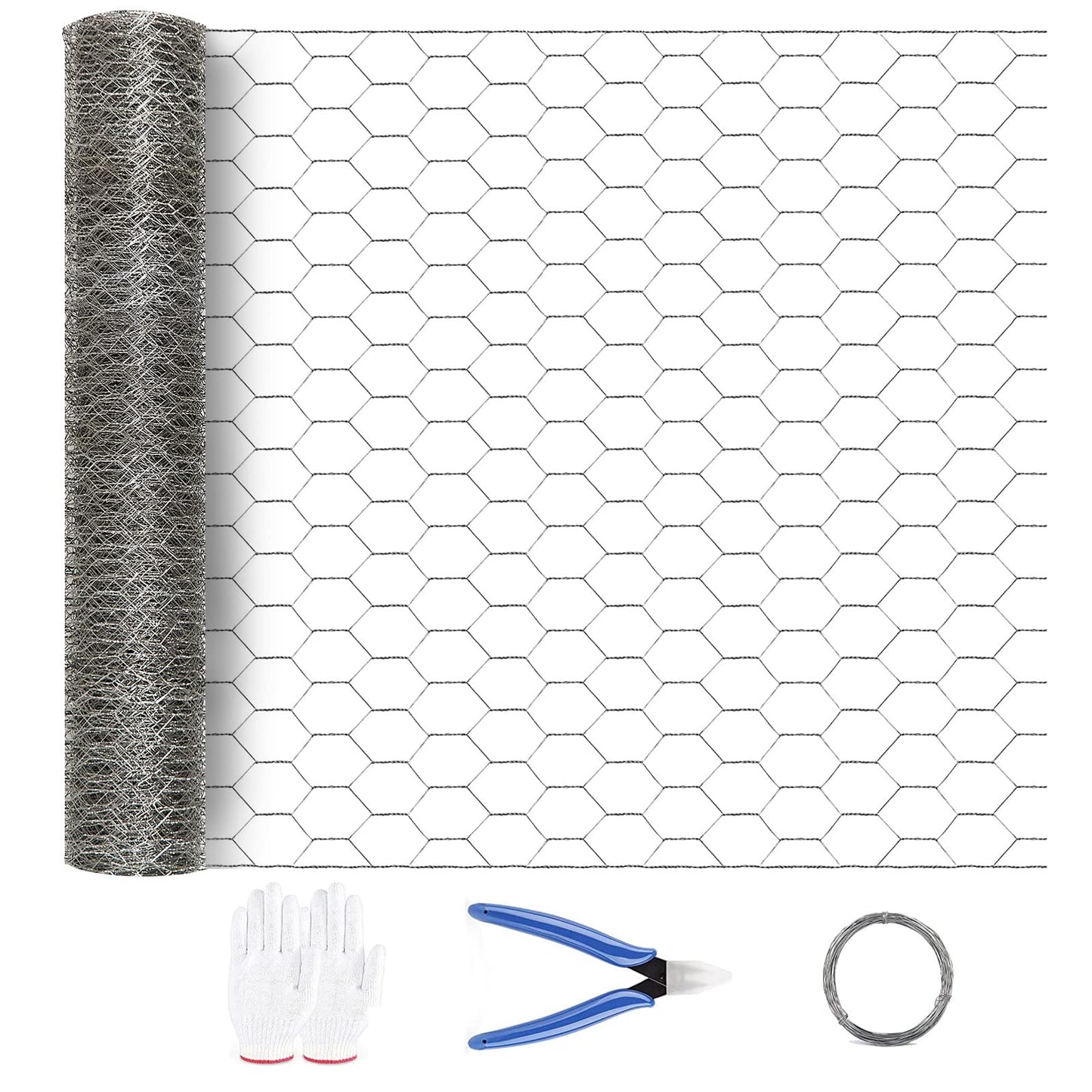 MIVERYEA Chicken Wire Fencing 16.9 Inch x 32.8 Ft, Metal Chicken Wire Fencing Mesh for Crafts, 0.6 Inch Hexagonal Galvanized Netting for Poultry Rabbit Coop