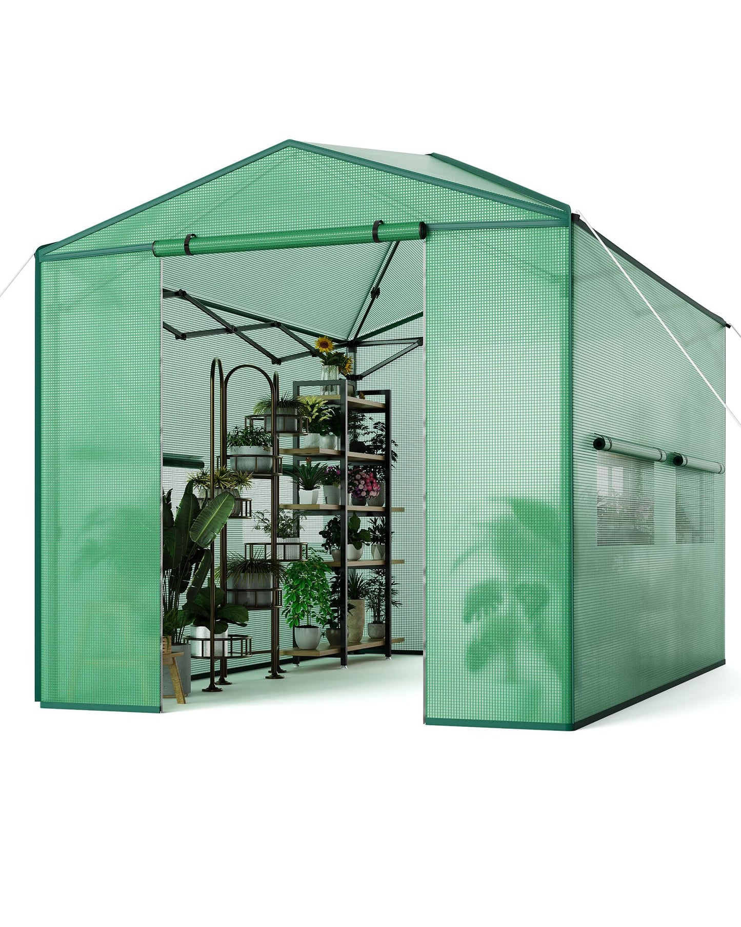 Hipicute Pop Up Greenhouse 12x8 FT,Portable Walk-in Indoor Outdoor Greenhouse for Garden Patio Backyard,Zippered Doors and Window,PE Cover,144x96 inch