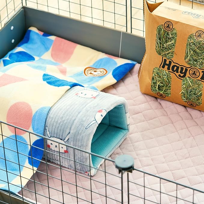 GuineaDad Premium Liner – Fleece Guinea Pig Cage Liner – Ultra-Plush Reusable Fleece Bedding with Waterproof Bottom – Extra Absorbent Liner for 2x4 C&C Cage (Cotton Candy)