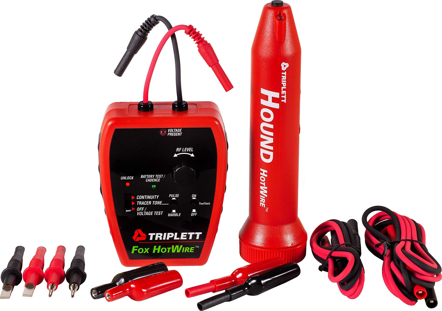 Triplett 3388 Fox & Hound HotWire Live Wire Tone and Probe Wire Tracing Kit with Adjustable Sensitivity - Traces Wires from 0 ~ 250 VAC and up to 1000 ft,Black