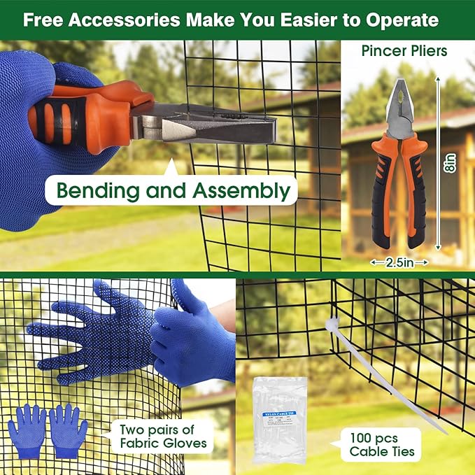 HOPERAN Black Hardware Cloth 1/2 inch 36 x 50 Ft Mesh 19 Gauge PVC Coated Chicken Wire - Vinyl + Galvanized Double Coated Fence - Welded Wire Mesh Roll for Chicken Coop Fencing Garden Fencing