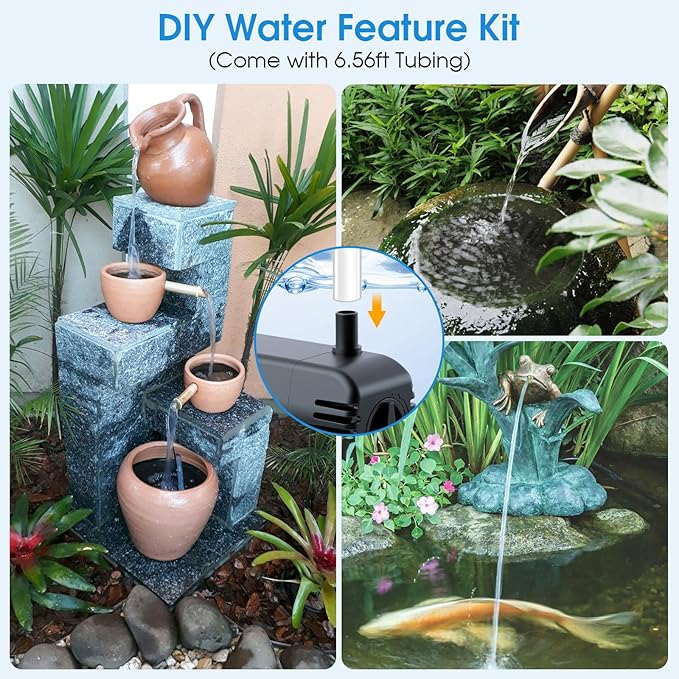 POPOSOAP Solar Water Fountain Pump, 12W Solar Water Pump with Dry Run, Solar Powered Water Pump with Clear Tubing & 17Ft Cord Length for Ponds, Fish Tank, Garden, Waterfall, Hydroponics