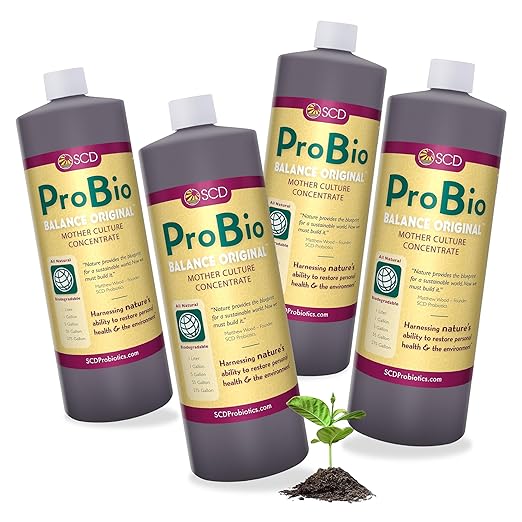 ProBio Balance Original - Make 20X More Farm & Garden Soil Conditioner, Super Concentrate of Effective Beneficial Microorganisms, OMRI-Listed for Organic Farms Gardens – 1 Liter (4 Pack)