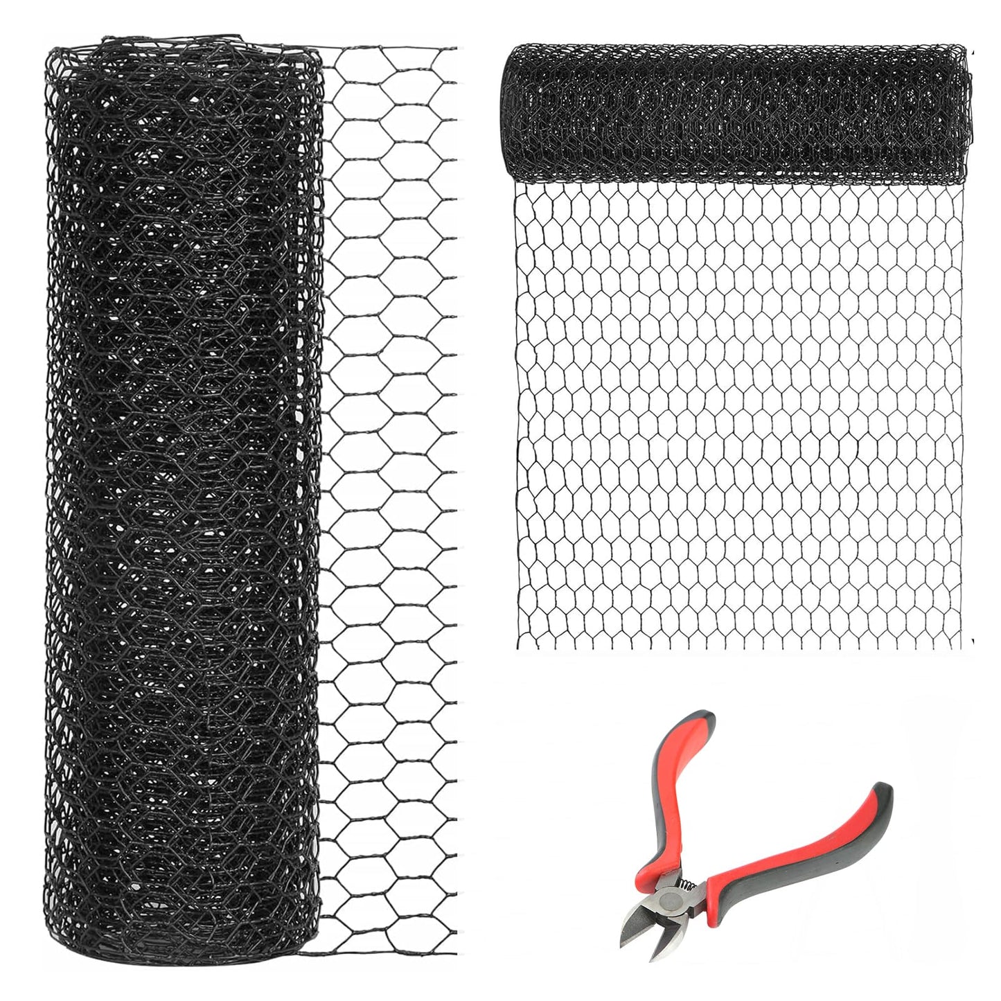DOLEMODUO 60'' x 150' Black Chicken Wire Mesh Fence, 20 Gauge Galvanized Poultry Netting and 1 inch Garden Mesh Fence Roll, Chicken Wire for Floral Arrangements/Crafts/Farm/Livestock/Pet Protection