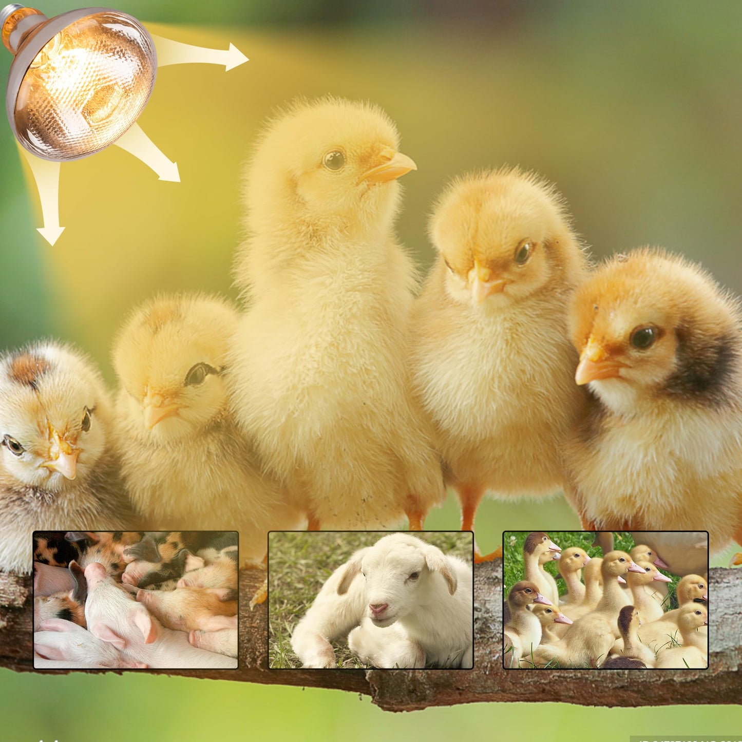 Wesome Lighting 4 Pack 250 Watts Heat Lamp Bulbs for Chickens,PAR38 Clear Glass Brooder Heat Lamp, Infrared Reflector Heat Bulbs for Pets, Bathroom, Food Service