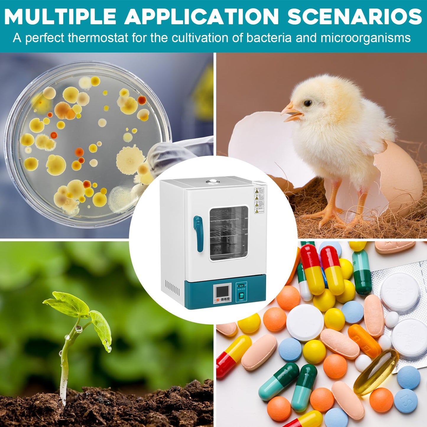 GAOMON Lab Incubator 20L Incubator RT-65℃ Scientific Digital Incubator PID Temperature Control Laboratory Incubator for Culture Seed Germination Medical Science