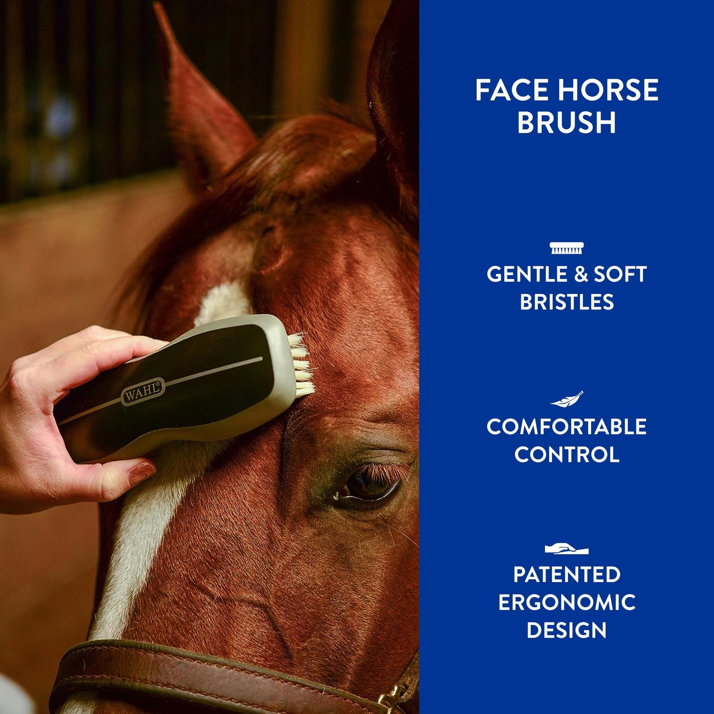 WAHL Professional Animal Equine Grooming Face Horse Brush - Black