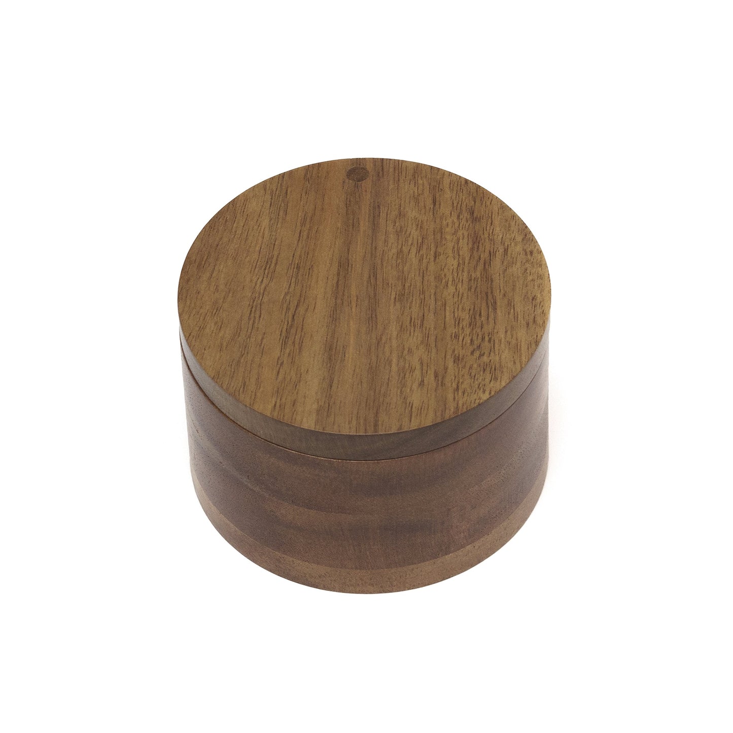 Lipper International Acacia Wood Divided Spice Box with Swivel Cover, 4" Diameter x 2.5" Height