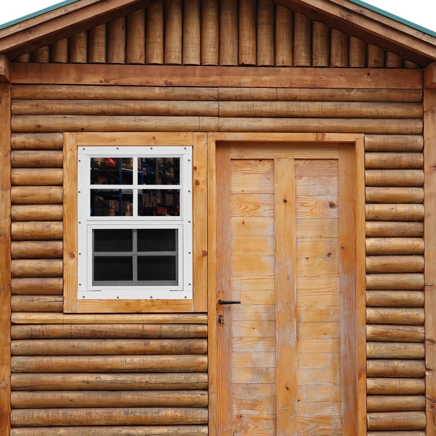 NeatiEase Upgraded Shed Windows 2 Pack, 24" x 36" Windows with Tempered Glass and Stainless Steel Screen for Shed, Chicken Coop, Playhouse, Household, Garage(White)