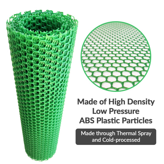 QueenBird Green Plastic Wire Mesh Fence 15.7IN x 10FT Roll - Ideal for Poultry, Dogs, Rabbit, Snake Barrier & Gardening - Durable Plastic Chicken Wire Mesh - Versatile Plastic Fencing&Netting Solution