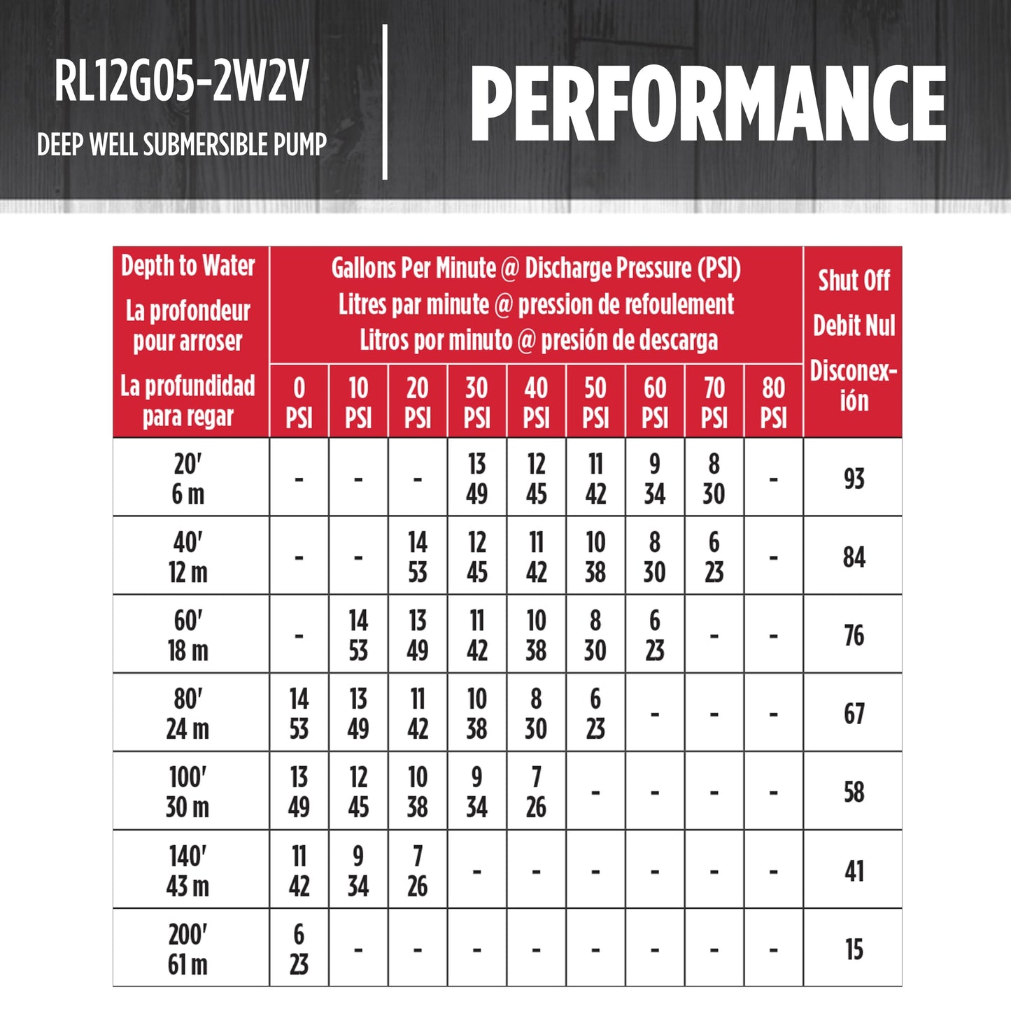 Red Lion RL12G05-2W2V 4-inch Submersible Deep Well Pump, 1/2 HP, 12 GPM, 2-Wire, 230 Volt, Steel, 14942402