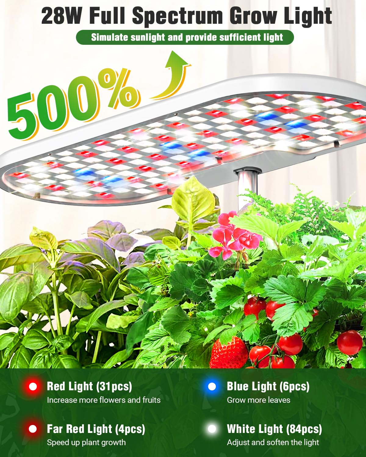 Growell 16 Pods Hydroponics Growing System Kit & 90 Pods Vertical Indoor Garden