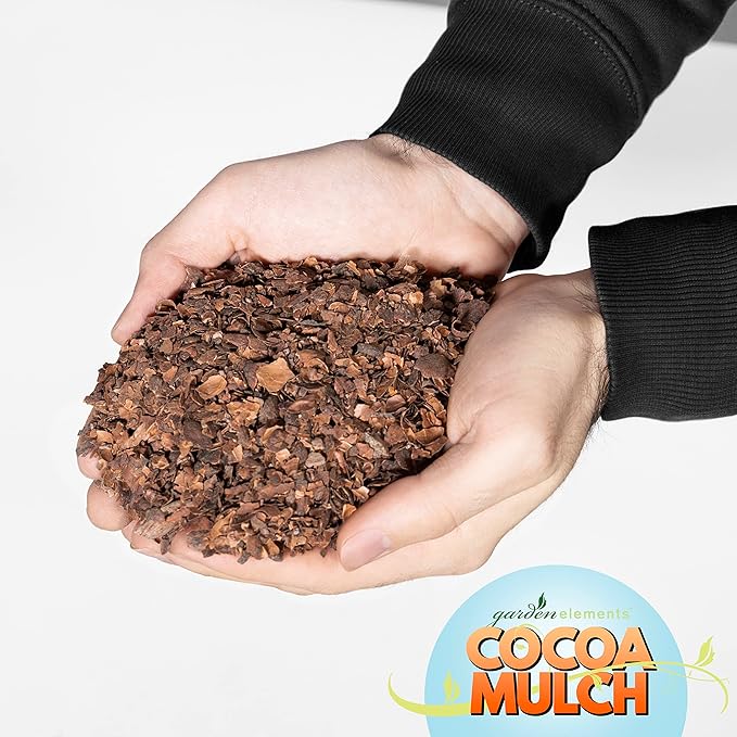 Garden Elements 100% Natural Cocoa Bean Shell Mulch for Gardens, Flower Beds, Potted Plants, and Mulching, 2 cu ft