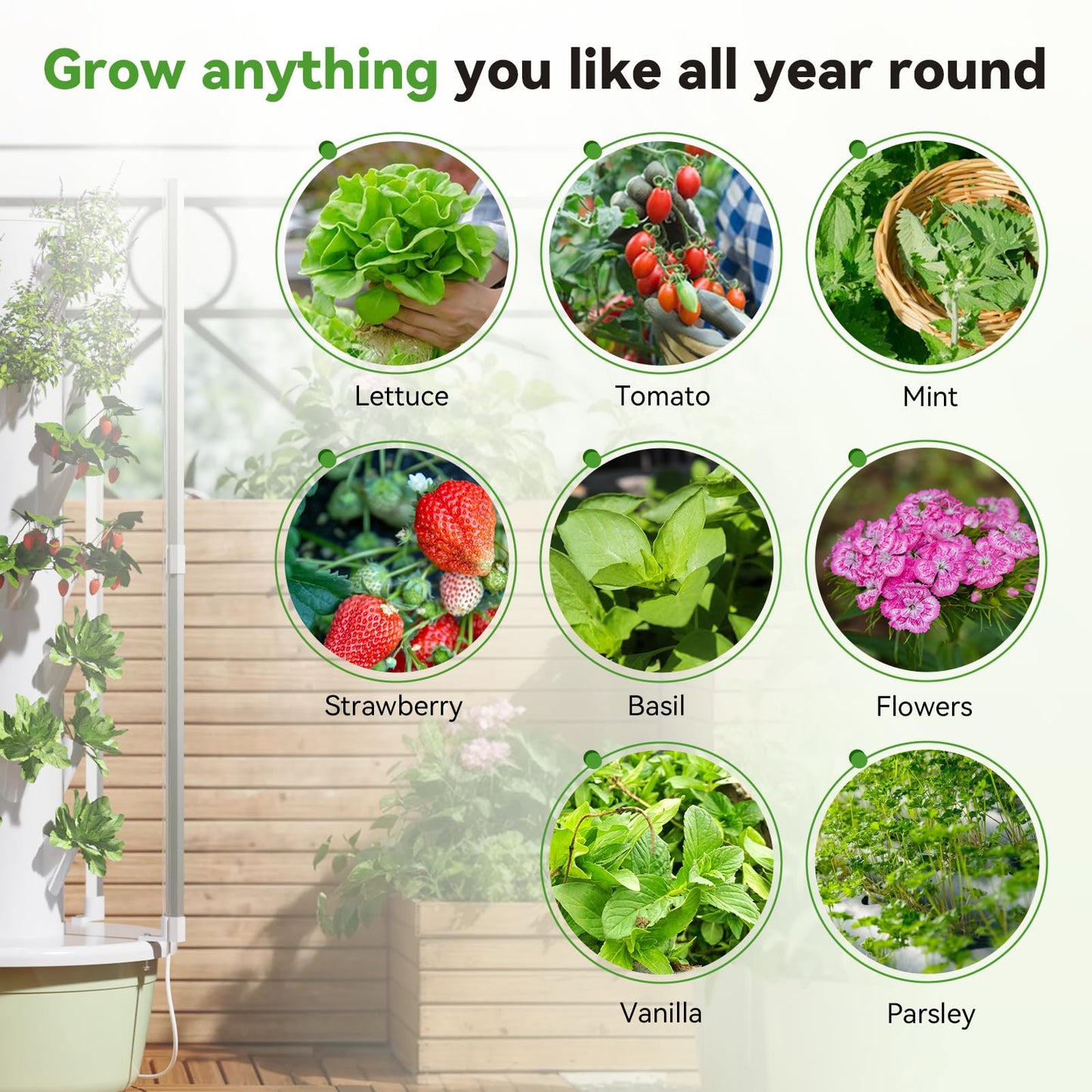 BAOSHISHAN Buy a Hydroponic Tower and Get a Hydroponic Pods Kit for Free