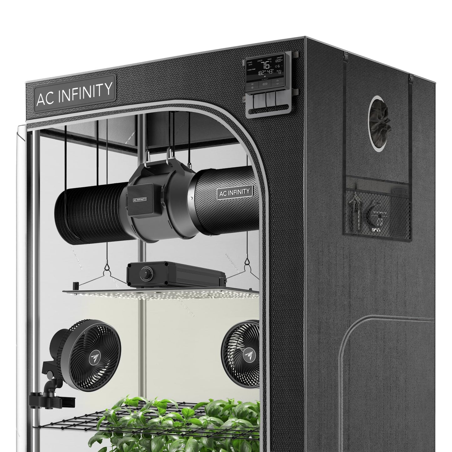 AC Infinity Advance Grow System 4x4, 4-Plant Kit, WiFi-Integrated Grow Tent Kit, Automate Ventilation, Circulation, Schedule Full Spectrum Samsung LM301H LED Grow Light, 2000D Mylar Tent