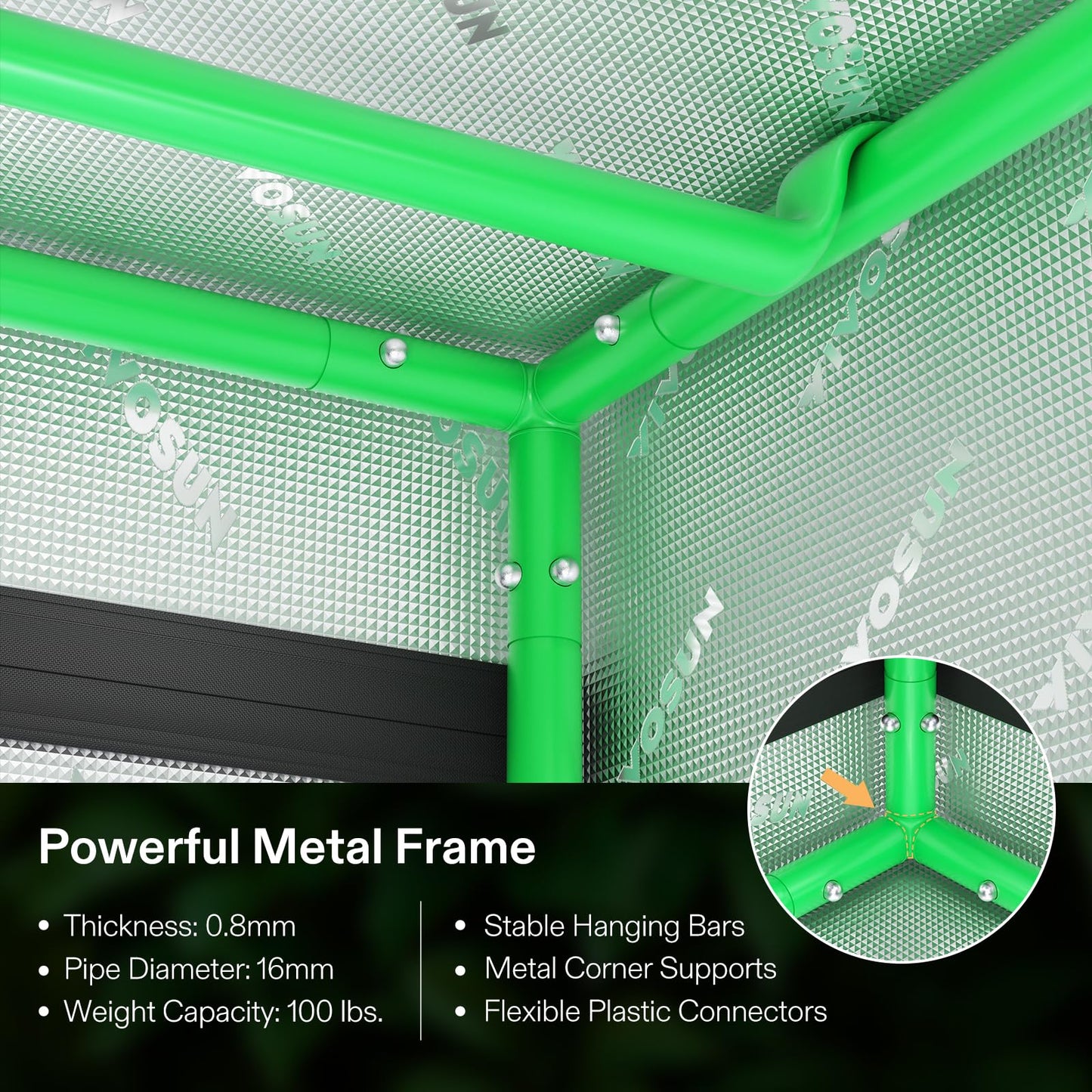 VIVOSUN D436 2-in-1 4x3 Grow Tent, 48"x36"x72" High Reflective Mylar with Multi-Chamber and Floor Tray for Hydroponic Indoor Plant