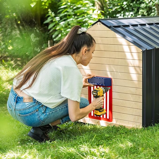 RUN-CHICKEN Door (USA Special) Automatic Chicken Coop Door, Chicken Coop Door, Battery Powered, Run Chicken Automatic Door, Aluminum, Automatic Chicken Door Opener Model T50