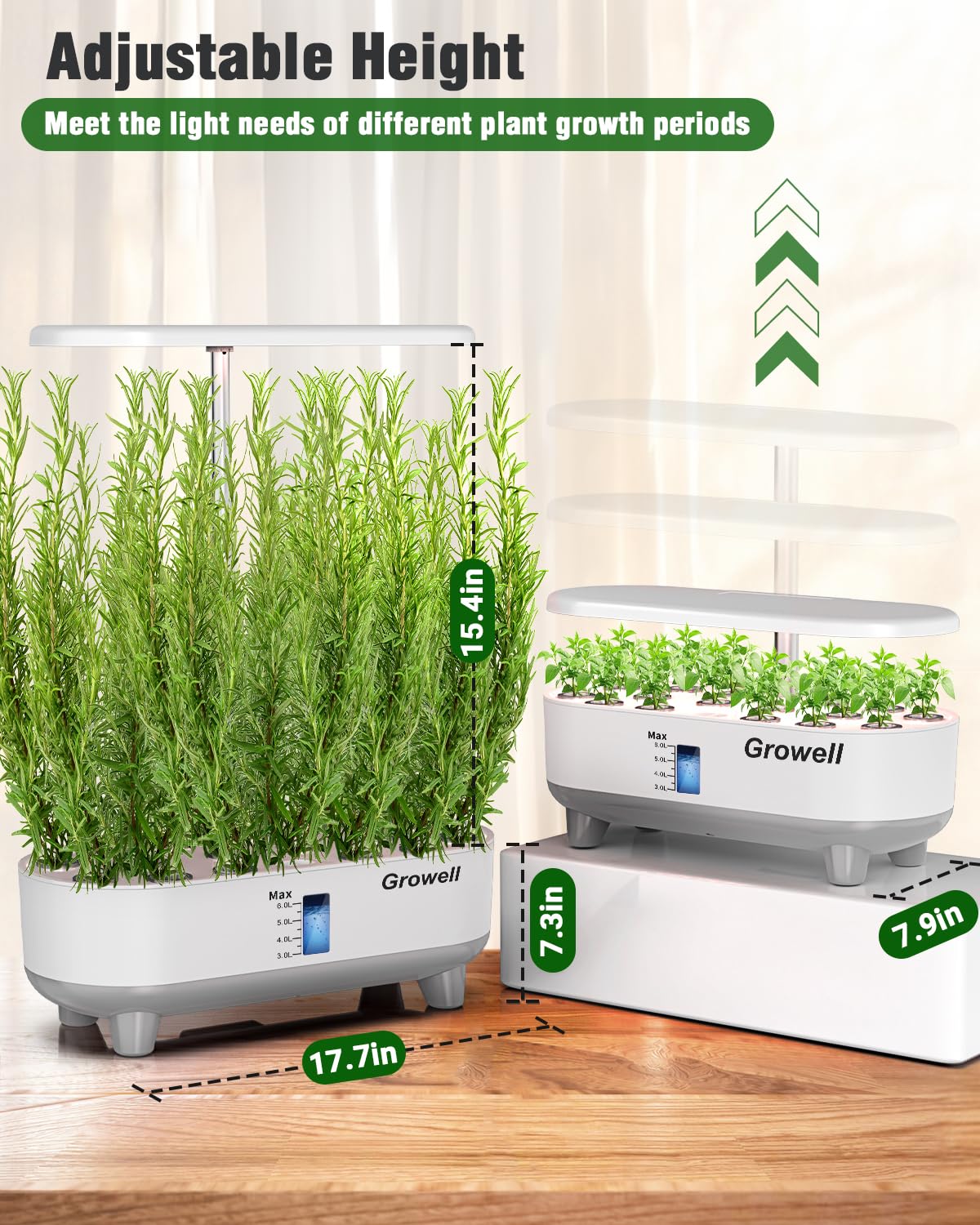 Growell 16 Pods Hydroponics Growing System Kit & 90 Pods Vertical Indoor Garden