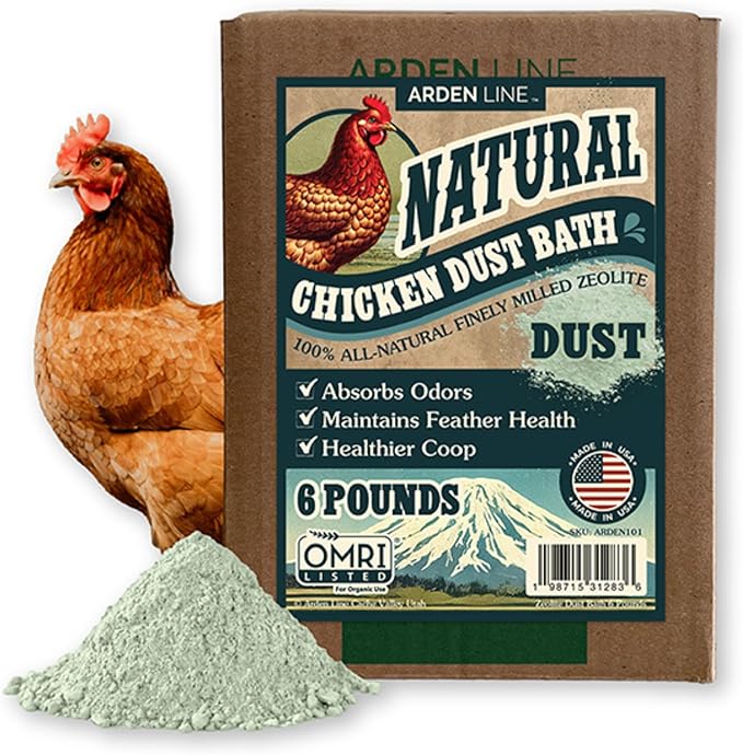 Zeolite Chicken Dust Bath | All-Natural Finely Milled Zeolite Dust | Natural Kraft Box Packaging | Chicken Coop Accessories | Made in The USA