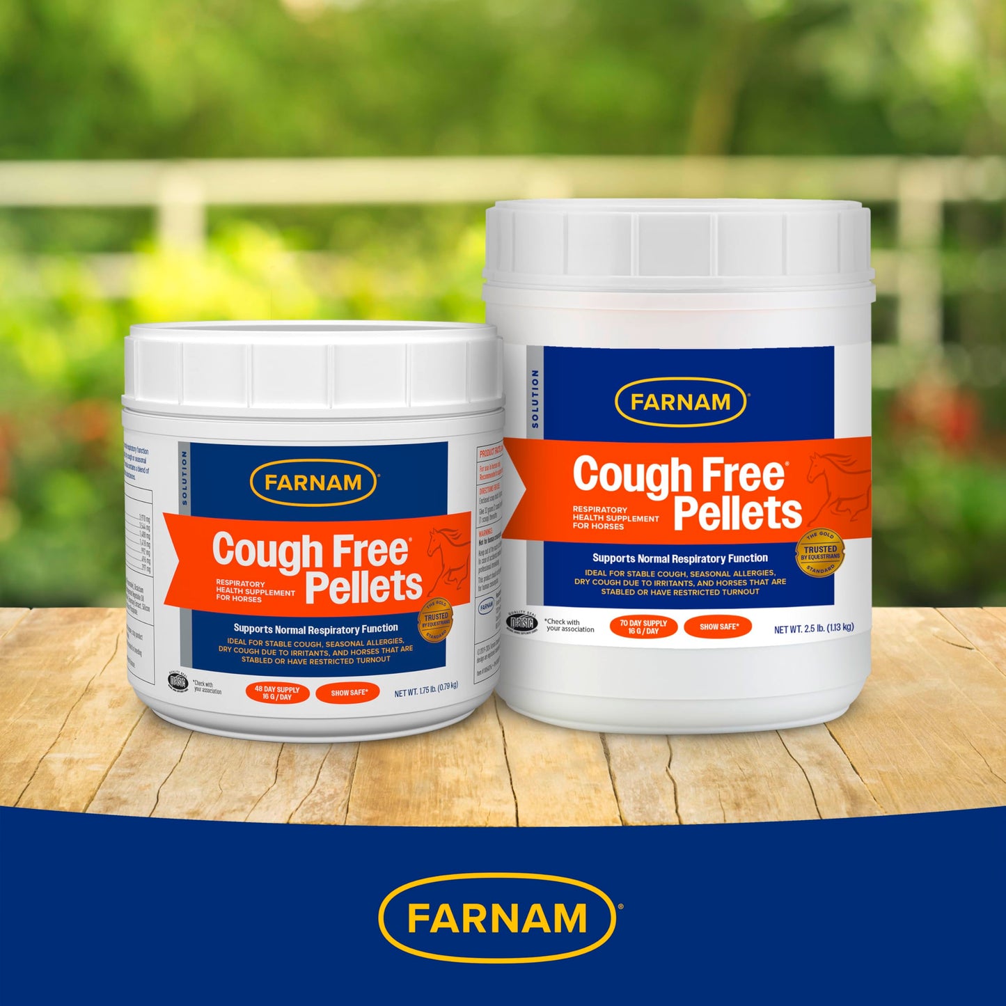 Farnam Cough Free Pellets Respiratory Health Supplement for Horses, Provides Respiratory Support for Horses with Seasonal Allergies or Stable Cough, 1.75 lb., 48 Day Supply