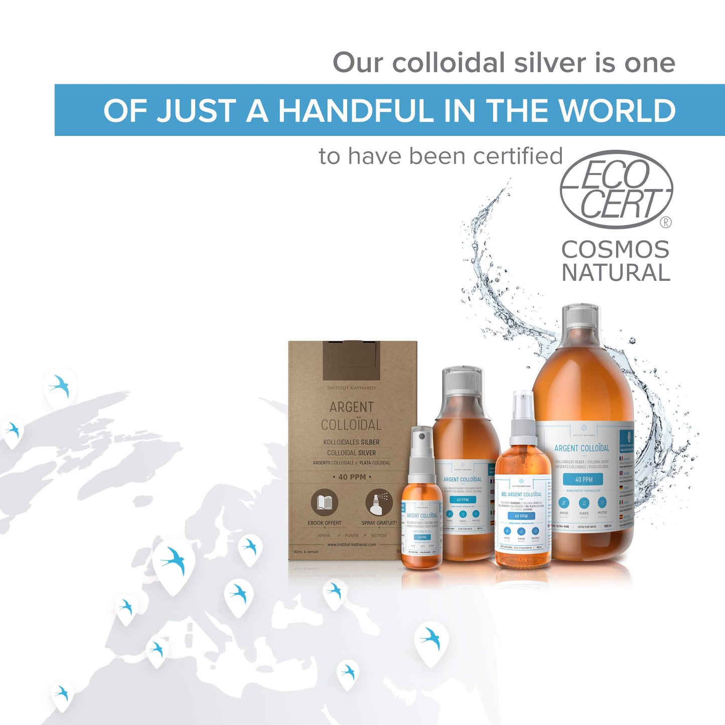 Colloidal Silver Liquid 3.4 fl oz Spray ● Bioactive Hydrosol Silver Water ● Natural Nano Sol Supplement Solution ● Ionic Minerals 40 PPM ● Organic Structured Colloidal Spray
