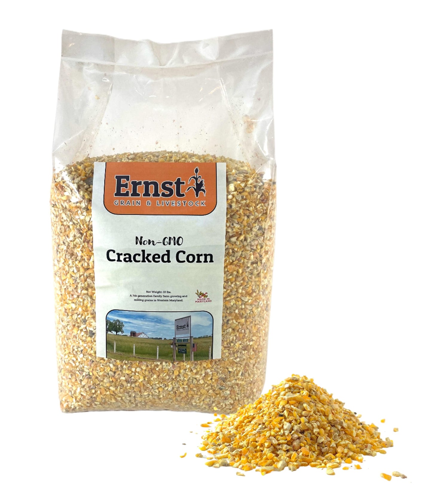 Ernst Grain Cracked Corn, Non-GMO – Perfect Feed for Ducks, Squirrels, Chickens, Ducks, Deer, Rabbits, Geese, and More! (10 lb)
