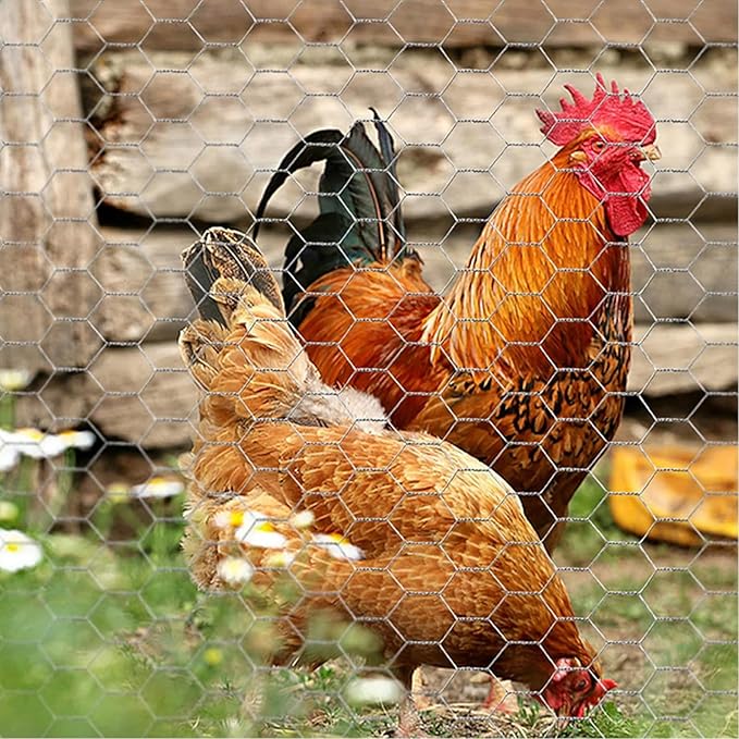 Chicken Wire for Crafts, Wire Netting Hexagonal Garden Poultry Chicken Wire Netting, Pet/Rabbit/Chicken Wire Fencing,0.8inch Hexagonal Galvanized PVC Coated Mesh Fence (Green, 13.7"x118")