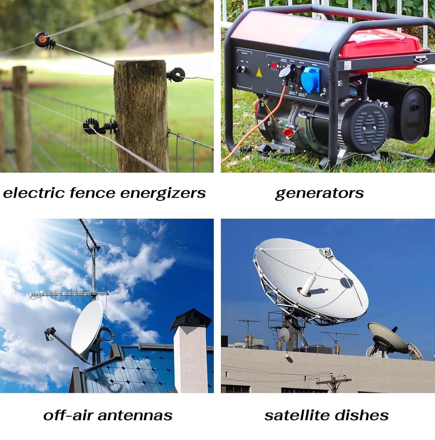 Electric Fence Wire, 18in Grounding Rod, Alligator Clips with 3.7ft Wires, Solar Electric Fence Lead Kit Connects Solar Powered Electric Fence Energizer Charger Generator