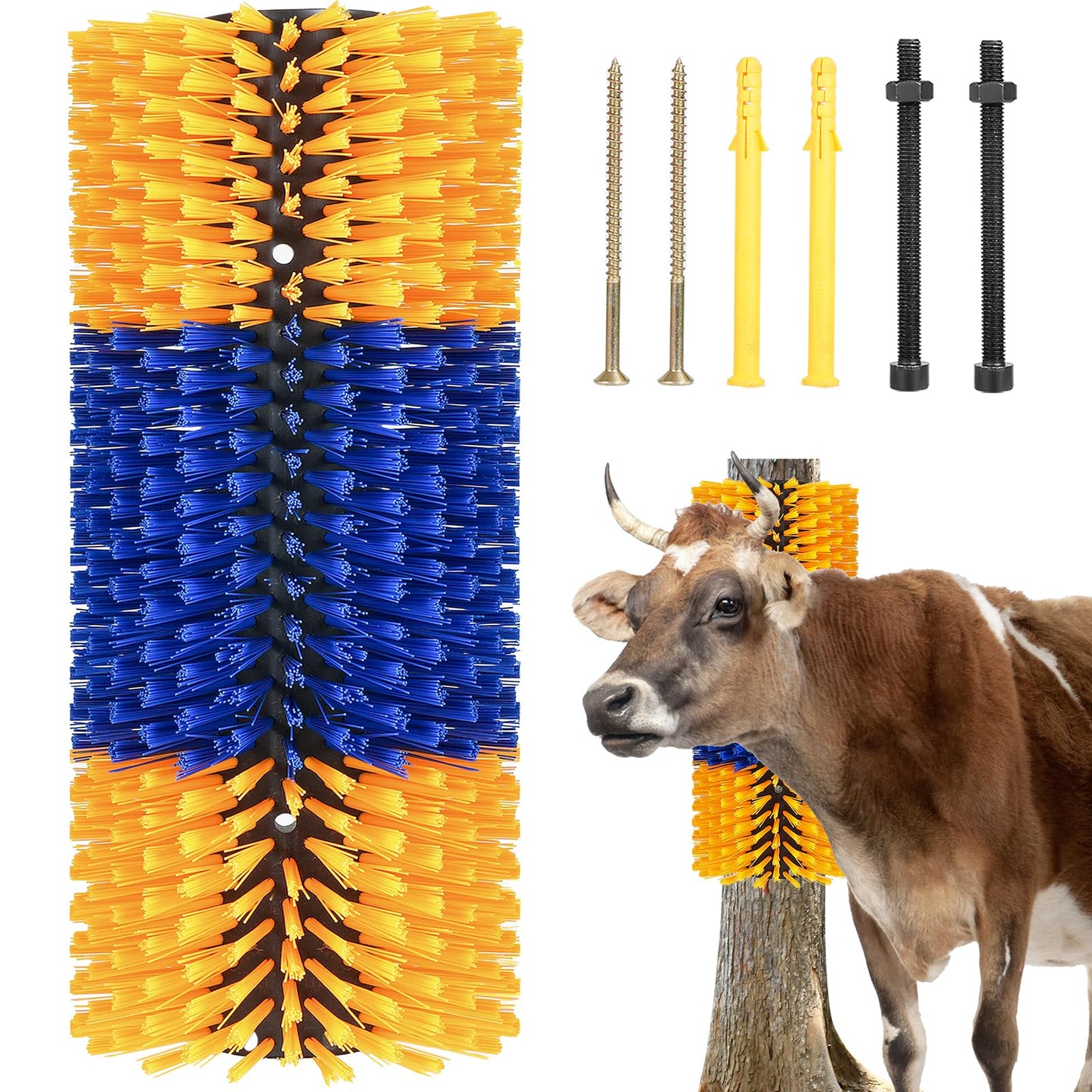 Livestock Scratch Brushes, Cow Brush, Cow Scratcher Full Massage Brushs Kit, Horse Brushes for Grooming, Goat Brush Relieve Itching on the Back of Livestock for Horse Cow Goat Cattle Pig Sheep