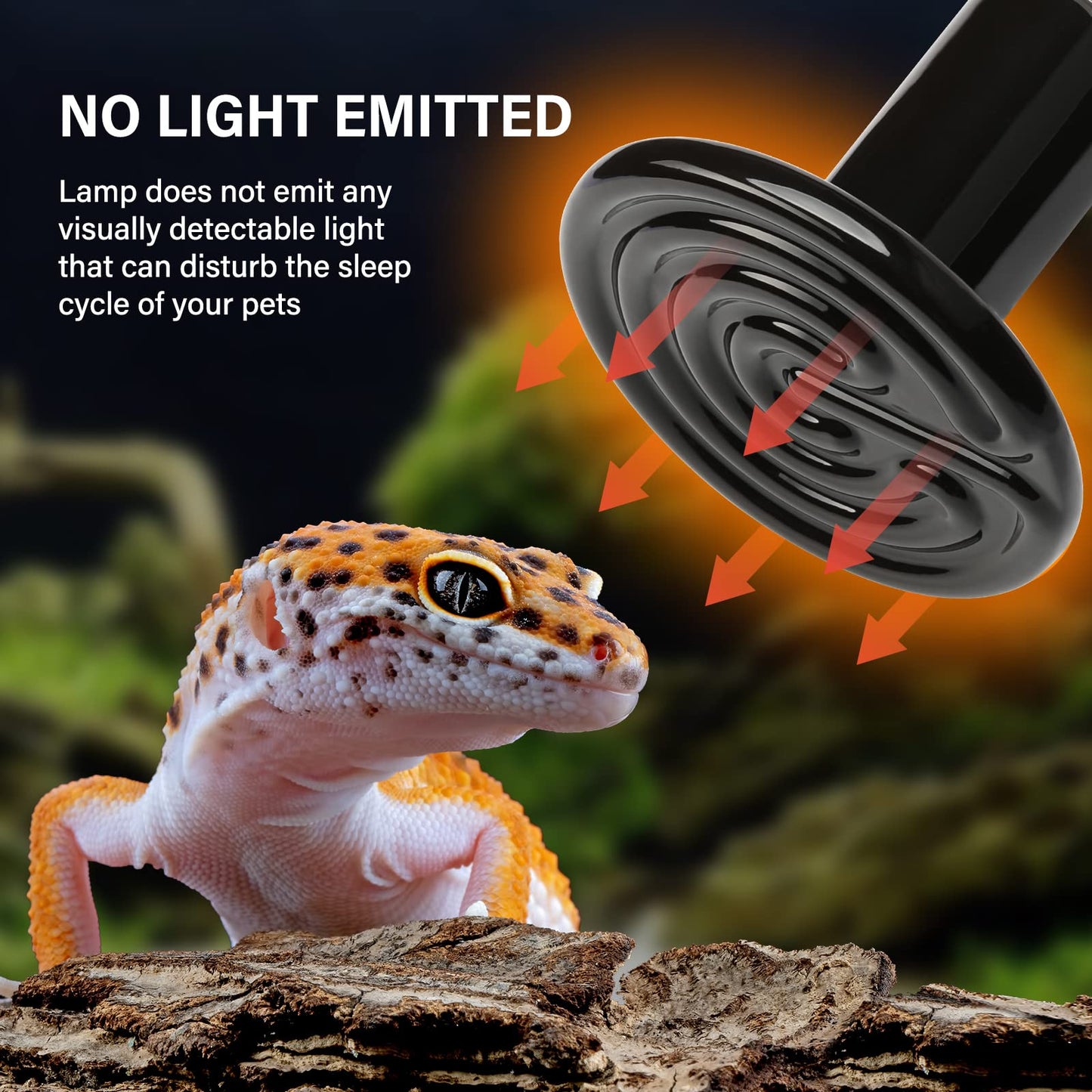 HealSmart Reptile Heat Lamp 100W 2-Pack Ceramic Heat Emitter, No Light Emitting Infrared Heat Bulbs for Amphibian Pet Brooder Coop Incubating Chicken, Lizard Bearded Dragon Turtle Snake Terrarium