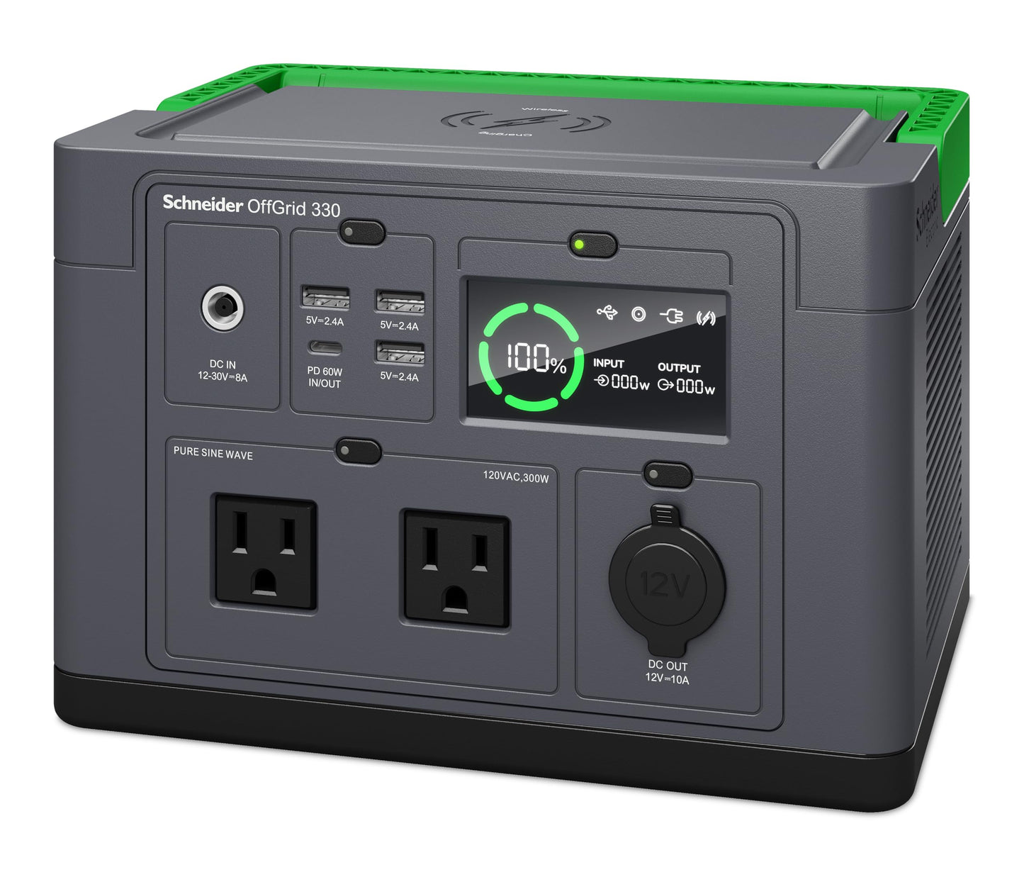 Schneider OffGrid Bundle with a 300W Portable Power Station (PPS330), and a 100W All-in-One Solar Panel and Carrying Case (PSP100)