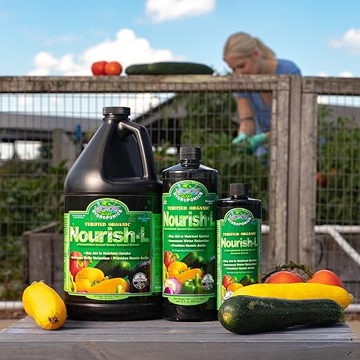 MICROBE LIFE HYDROPONICS Nourish-L Liquid Fertilizer for Hydroponics Gardening, Stimulator to Enhance Plant Nutrient Absorption for Fruits and Vegetables, Better Yields Better Grows, 1 Gallon