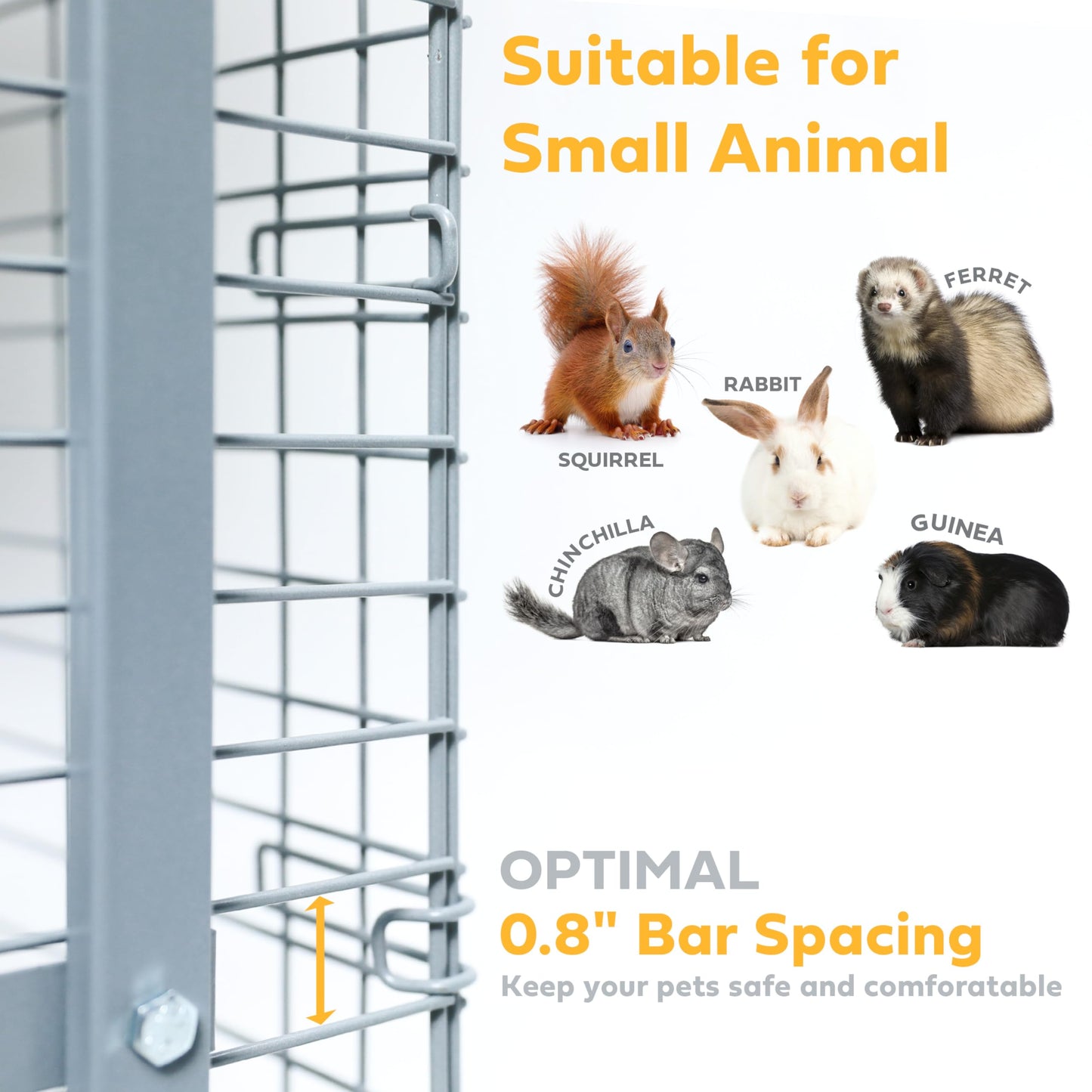 HOMESTEAD Bunny Cages with Tray - 24-inch Easy-Clean Rabbit Cage with Enhanced Kit - Leg, Frame, & Urine Guard Included - Ideal & Secure Home for Rabbits, Ferrets, Hedgehogs