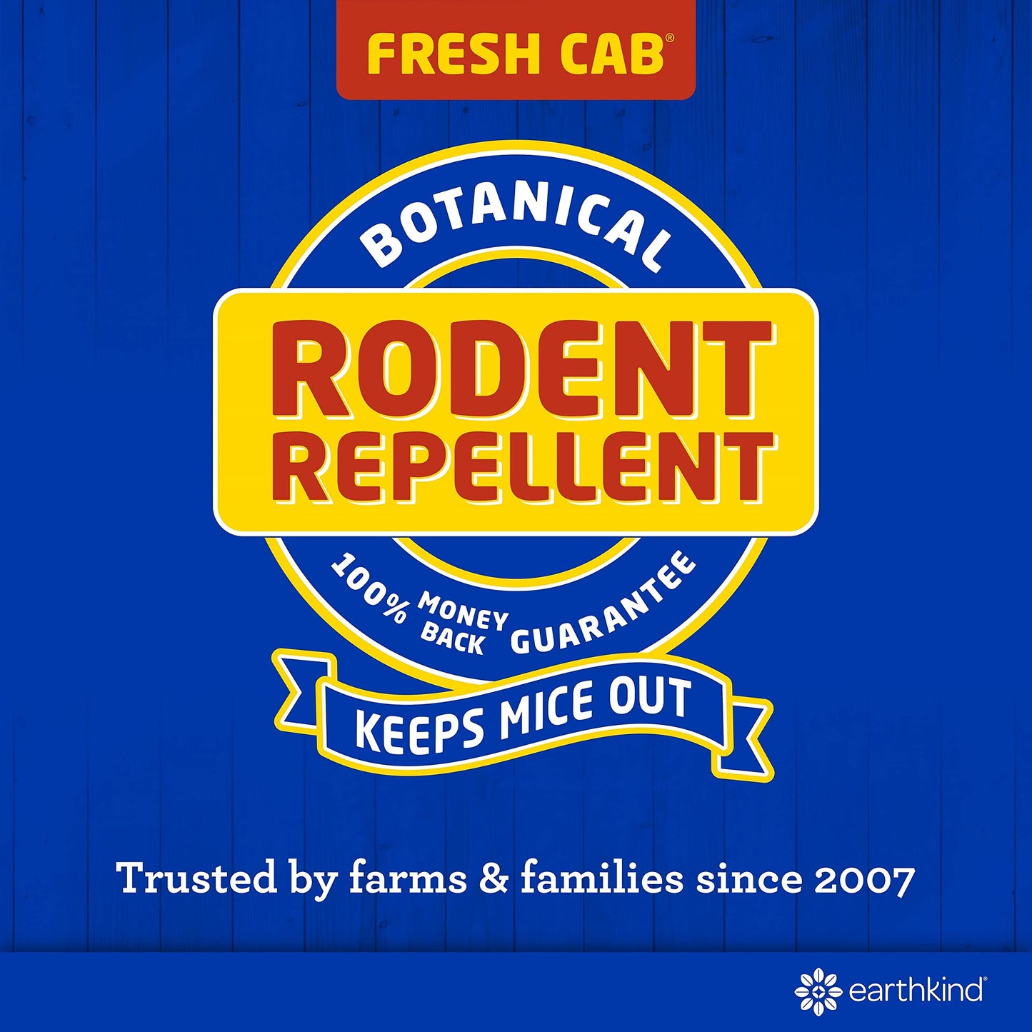 Fresh Cab Rodent Repellent - Botanical Pest Control for Indoor Use - Safe for Kids & Pets When Used As Directed - Made with Plant Fibers, Balsam Fir Essential Oil & Fragrance - 4-Pack