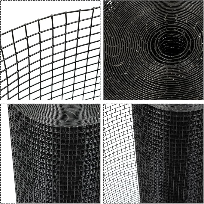 LABLT 36 in x 50 ft Hardware Cloth, 1/2 in Chicken Wire Fence for Chicken Coop Fences and Poultry Animal Netting (19 Gauge, Black)