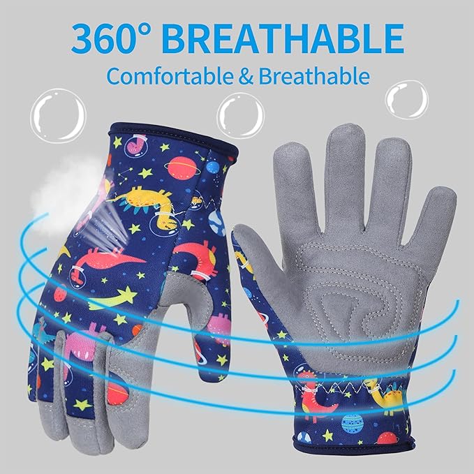 Baidast Gardening Gloves for Kids, Gardening Gloves for Kids (3-5 Years Old) Thorn Proof for Digging, Planting,Pruning