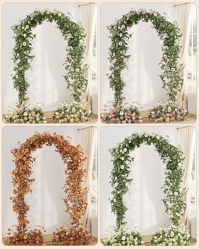 Wedding Arch, Metal Arch Backdrop Stand, Balloon Arch Stand Wedding Frame for Ceremony Decoration (Gold, 7.2FT, 6FT Arch Backdrop)