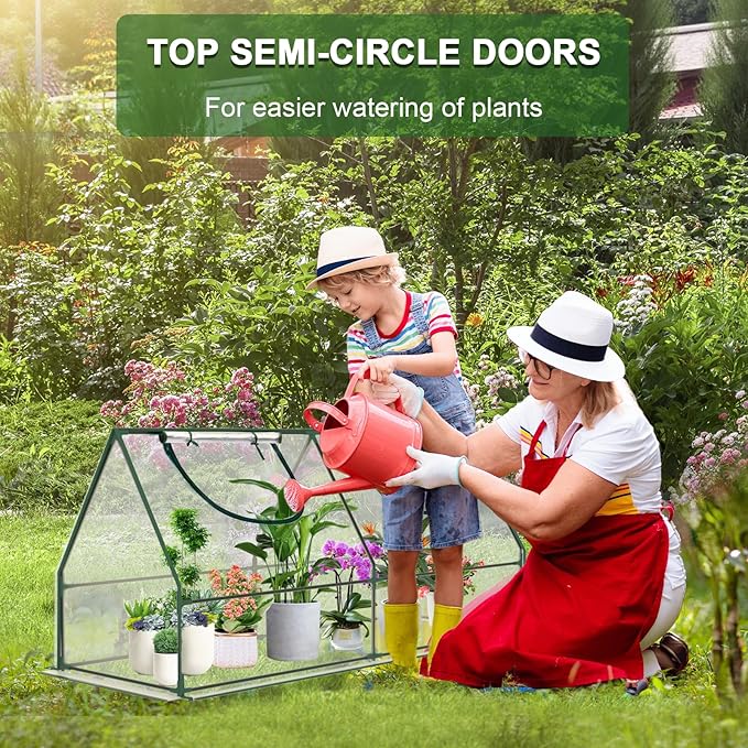 Mini Greenhouse, 47×23×23" Portable Greenhouse for Indoor Outdoor, Small Green House for Plants, Seedling, Germination