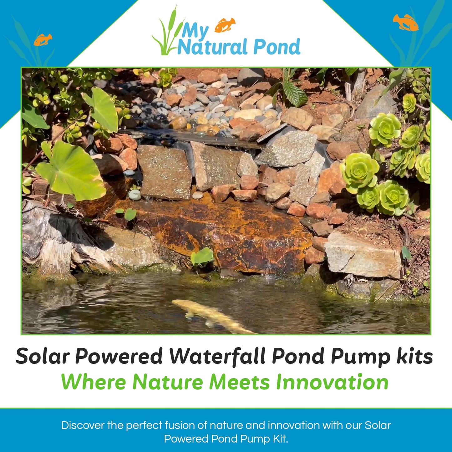 MNP Powerful Submersible Solar Powered Pond Pump Kit with Panels and Hose. No Battery. Advanced design. (100 Watts)