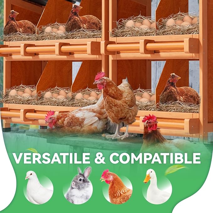 Chicken Nesting Boxes,10 Compartments Wooden Nesting Boxes for Chickens,Laying Boxes for Hens Ducks Poultry Protect Eggs Chicken Coops Easy Egg Collection