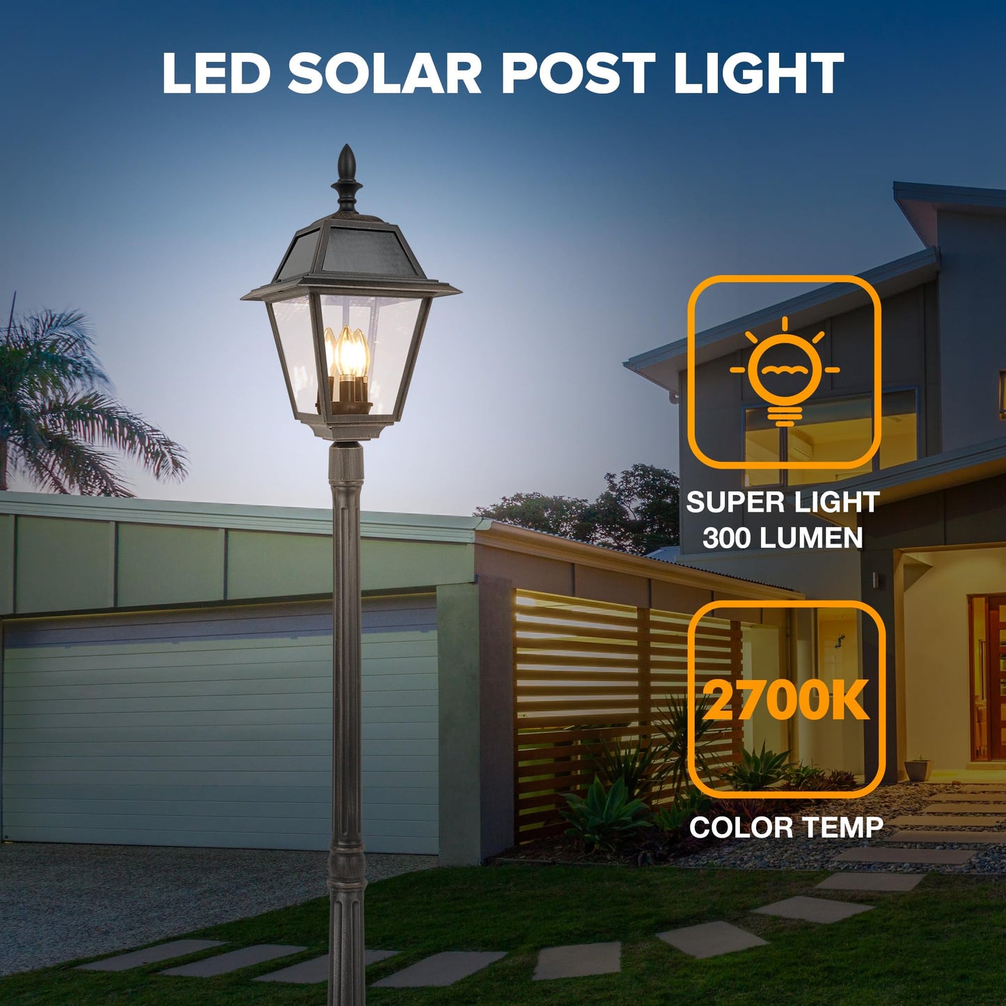 LUTEC Outdoor Solar Post Light