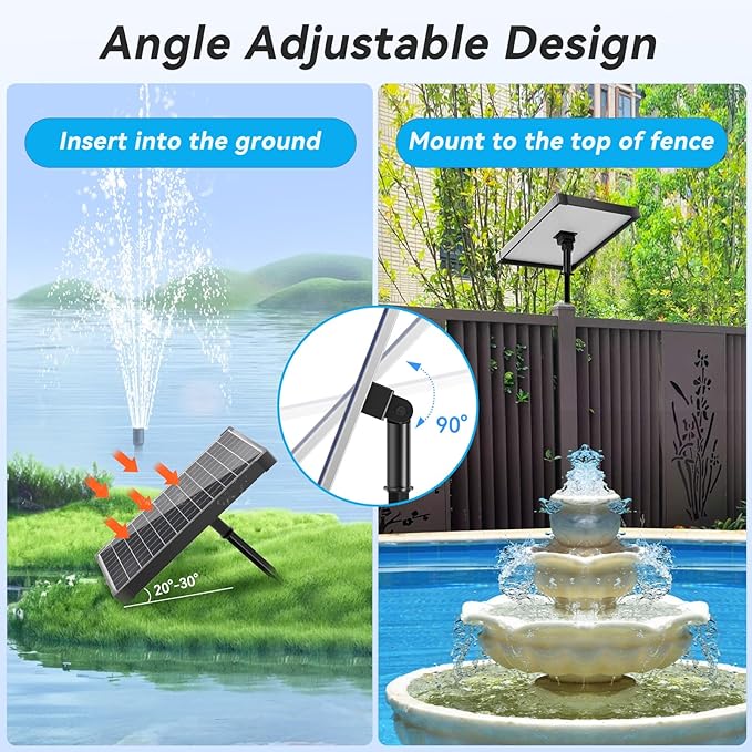 POPOSOAP 25W Solar Pond Filter with Water Pump, Solar Pond Filter Box Water Flow Adjustable, Pond Filter with PVC Tubing for Outdoor Ponds Fish Tank Pool Garden Water Feature Waterfall