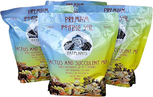 Fat Plants San Diego Premium Cacti and Succulent Potting Mix Soil - for Cactus Palm Tree Citrus Plant Grown in Gardening Containers - Indoors & Outdoors Use - with Natural Food/Fertilizer