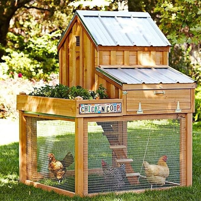 Vintage Chicken Coop Metal Tin Signs Street Signs Home Farmhouse Wall Decor Accessories 16 x 4 Inches
