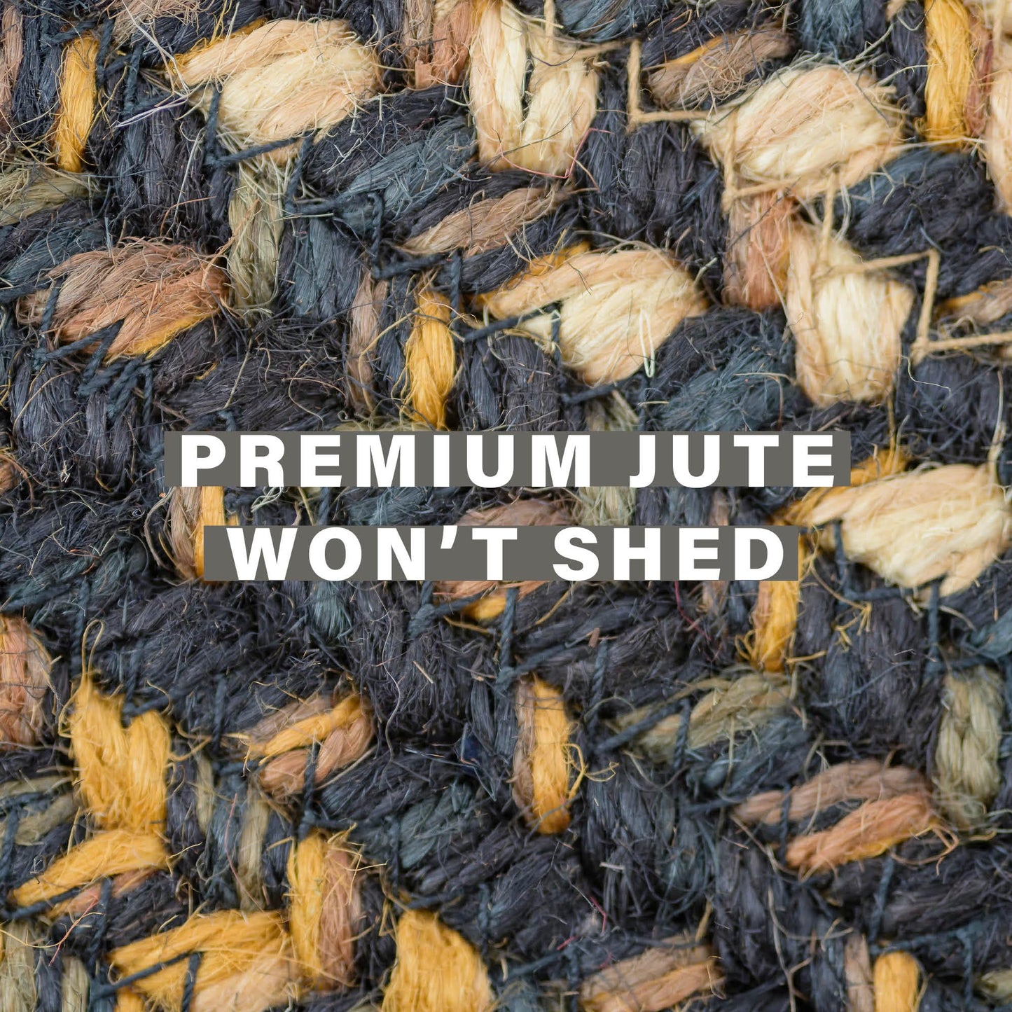 Homespice Kilimanjaro Premium Jute Braided Area Rug, 5' x 8' Rectangular Black and Brown, Reversible, Natural Jute Yarn Rustic, Country, Primitive, Farmhouse Style - 30 Day Risk Free Purchase