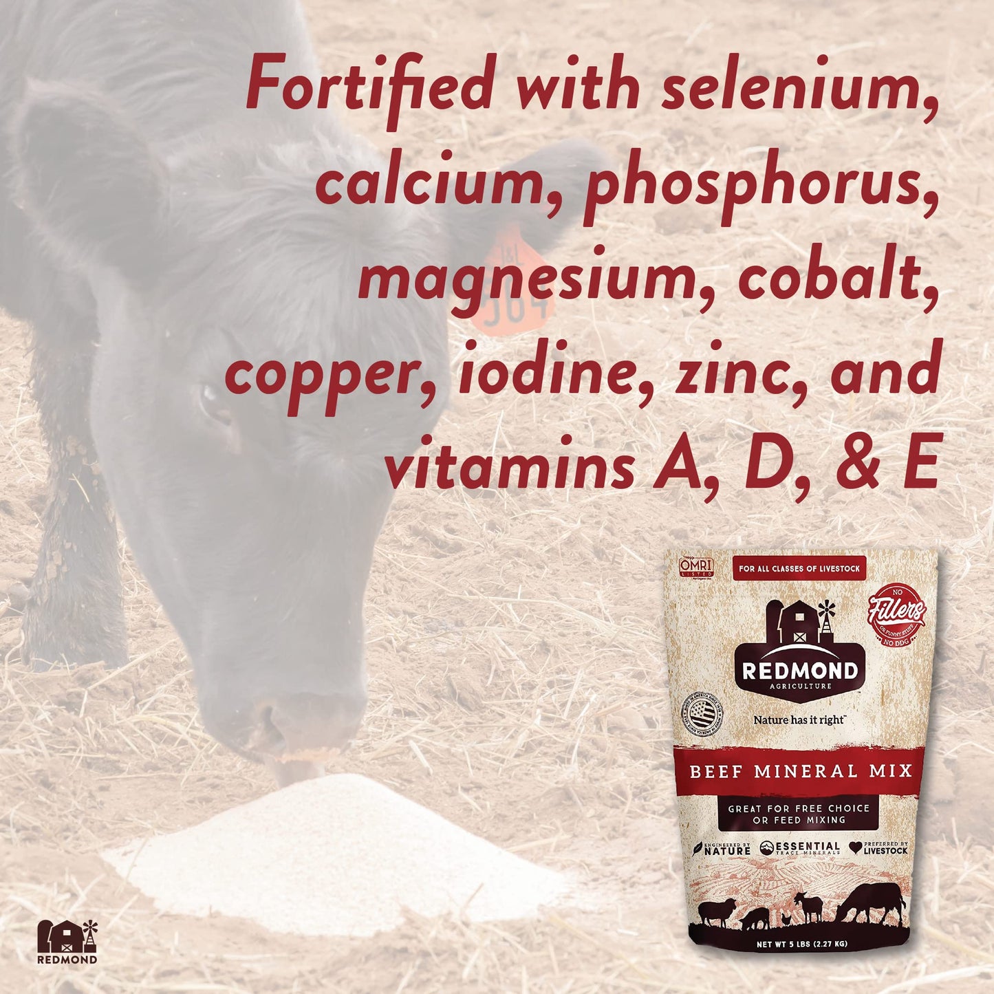 REDMOND Agriculture Beef Mineral Mix Premium Mineral Salt